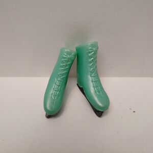 Vintage Barbie‎ Bright Blue Green Ice Skates Marked Hong Kong